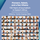 The book jacket of 'Pioneers, Rebels, and a few Villains' features images of east African journalists.